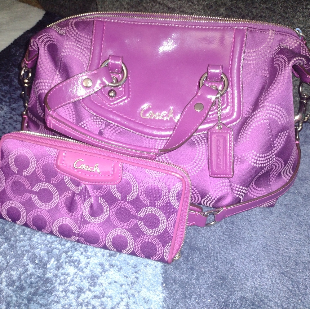 Authentic Coach purse with matching wallet